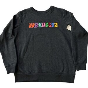 WRANGLER WOMEN'S RETRO RAINBOW LOGO CREWNECK SWEATSHIRT SIZE MEDIUM NWT